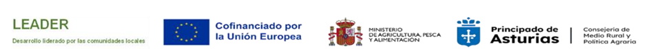 LEADER, cofinanciación Fondo Europeo Agrícola de Desarrollo Rural (FEADER), Ministerio de Agricultura, Pesca y Alimentación, Principado de Asturias — Consejería de Medio Rural y Política Agraria.